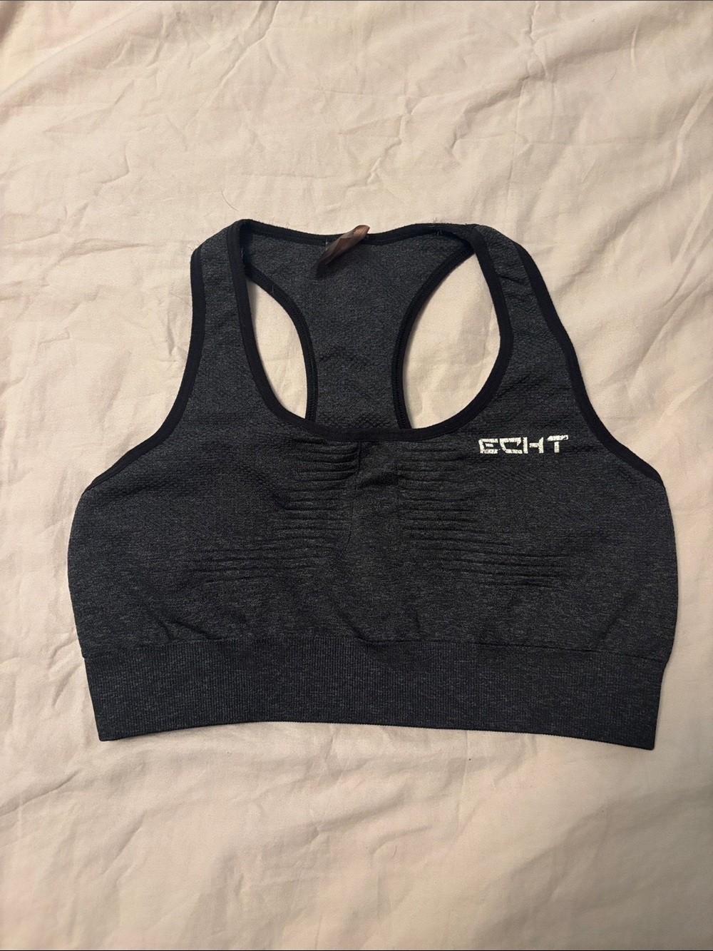ECHT Seamless Racerback Sports Bra - Charcoal Gray